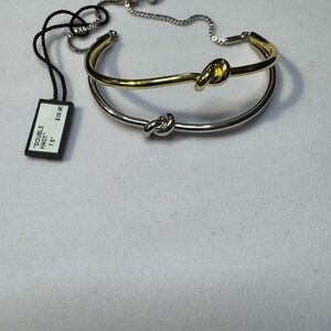 Double Knot Gold and Silver Bracelets